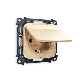 Комплект механизма розетки с/з со шторками и крышкой Ambrella Volt Omega MO608010