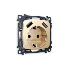 Комплект механизма розетки 2USB A+A 18W (быстрая зарядка) с/з Ambrella Volt Omega MO609010