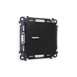 Комплект механизма розетки 2USB A+C 20W (быстрая зарядка) Ambrella Volt Alfa MA811010