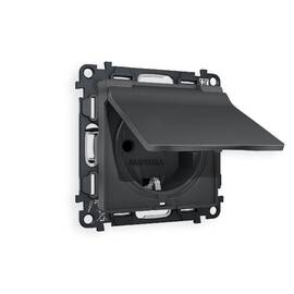 Комплект механизма розетки с/з со шторками и крышкой Ambrella Volt Alfa MA908010