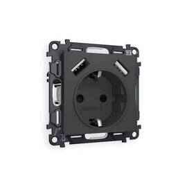 Комплект механизма розетки 2USB A+A 18W (быстрая зарядка) с/з Ambrella Volt Alfa MA909010