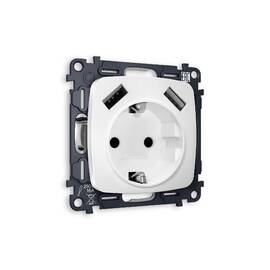 Комплект механизма розетки 2USB A+A 18W (быстрая зарядка) с/з Ambrella Volt Omega MO129010