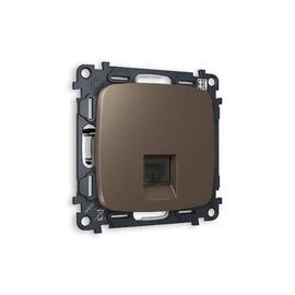 Комплект механизма телефонной розетки RJ-11(4P4C) со шторкой Ambrella Volt Omega MO642030