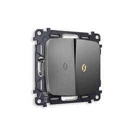 Комплект механизма 2-кл проходного выключателя с подсветкой Ambrella Volt Omega MO654030