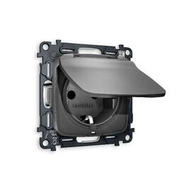 Комплект механизма розетки с/з со шторками и крышкой Ambrella Volt Omega MO658010