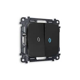 Комплект механизма 2-кл выключателя с подсветкой Ambrella Volt Omega MO804020