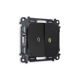 Комплект механизма 2-кл проходного выключателя с подсветкой Ambrella Volt Omega MO804030