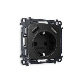 Комплект механизма розетки 2USB A+A 18W (быстрая зарядка) с/з Ambrella Volt Omega MO809010