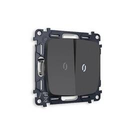 Комплект механизма 2-кл выключателя с подсветкой Ambrella Volt Omega MO904015