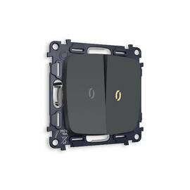 Комплект механизма 2-кл проходного выключателя с подсветкой Ambrella Volt Omega MO904030