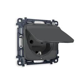 Комплект механизма розетки с/з со шторками и крышкой Ambrella Volt Omega MO908010