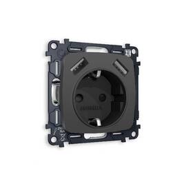 Комплект механизма розетки 2USB A+A 18W (быстрая зарядка) с/з Ambrella Volt Omega MO909010