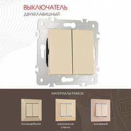 Выключатель двухклавишный Arte Milano 203.30-2.shampan