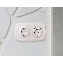 Лицевая панель для розетки с/з Ambrella Volt Omega OP2060