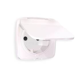 Лицевая панель для розетки с/з со шторками и крышкой Ambrella Volt Omega OP2080