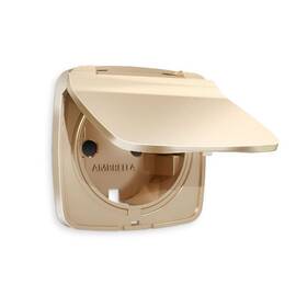 Лицевая панель для розетки с/з со шторками и крышкой Ambrella Volt Omega OP6080