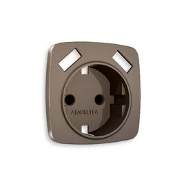 Лицевая панель для розетки с/з со шторками 2USB A+A Ambrella Volt Omega OP6390