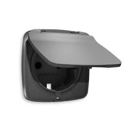 Лицевая панель для розетки с/з со шторками и крышкой Ambrella Volt Omega OP6580