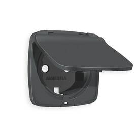 Лицевая панель для розетки с/з со шторками и крышкой Ambrella Volt Omega OP9080