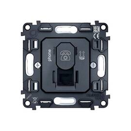 Механизм телефонной розетки RJ-11 (4P4C) с автоматической защитной шторкой Ambrella Volt Quant VM190