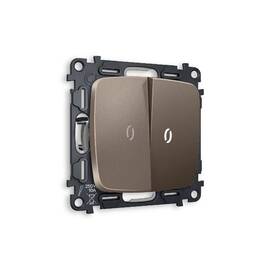 Комплект механизма 2-кл проходного выключателя с подсветкой Ambrella Volt Omega MO634035