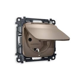 Комплект механизма розетки с/з со шторками и крышкой Ambrella Volt Omega MO638010