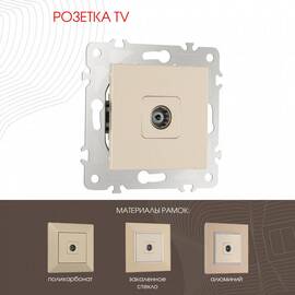 Розетка TV Arte Milano 203.43-1.shampan