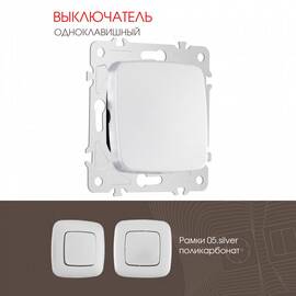 Выключатель одноклавишный Arte Milano 205.30-1.silver