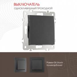 Выключатель одноклавишный проходной Arte Milano 206.32-1.black