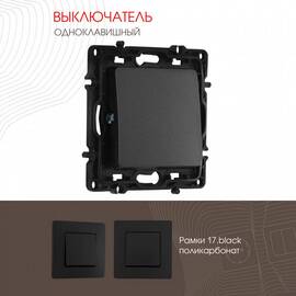 Выключатель одноклавишный Arte Milano 217.30-1.black
