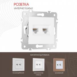 Розетка двойная RJ45 Arte Milano 203.45-2.white