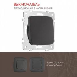Выключатель одноклавишный проходной Arte Milano 205.32-1.black