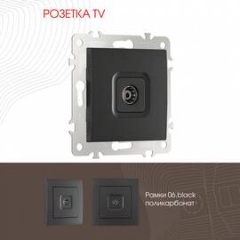 Розетка TV Arte Milano 206.43-1.black