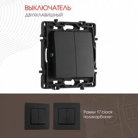 Выключатель двухклавишный Arte Milano 217.30-2.black