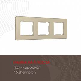 Рамка трехместная Arte Milano 502.16-3.shampan