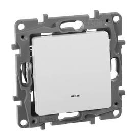 Переключатель одноклавишный Legrand Etika 10A 250V с подсветкой белый 672215