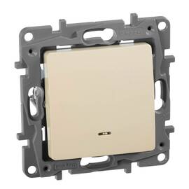 Переключатель одноклавишный Legrand Etika 10A 250V с подсветкой слоновая кость 672315
