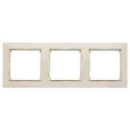 Рамка 3-постовая Legrand Valena слоновая кость/золотой штрих 774153
