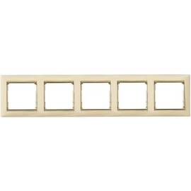 Рамка 5-постовая Legrand Valena слоновая кость/золотой штрих 774155