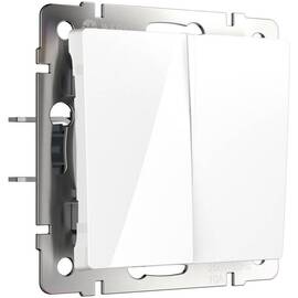 Выключатель двухклавишный проходной Werkel белый W1122001 4690389155215