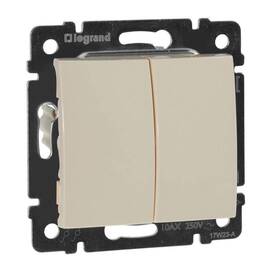 Выключатель двухклавишный Legrand Valena 10A 250V cлоновая кость 774305