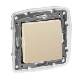 Выключатель 1-но клавишный с 2-х мест (переключатель) ip44, слоновая кость