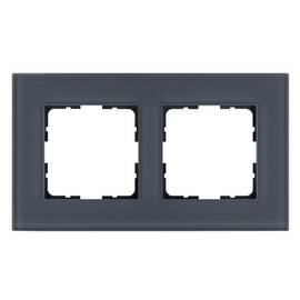 Рамка 2-постовая, стекло Маренго Jasmart G-Glass G1002GC