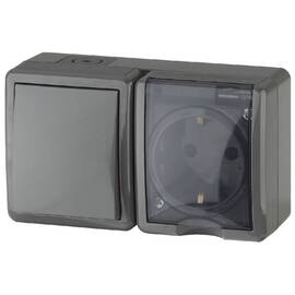 Блок розетка+выключатель Эра 11-7401-03 Б0020734