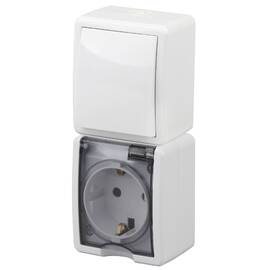 Блок розетка + выключатель Эра 11-7407-01 Б0036004