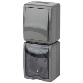 Блок розетка + выключатель Эра 11-7407-03 Б0036005