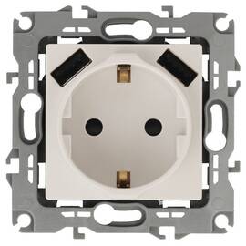 Розетка 2P+E со шторками и 2xUSB Эра 14-4109-02 Б0047868