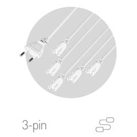 Разветвитель сетевой для линейных светильников Эра Разветвитель 5х IEC C5 2 м Б0059055