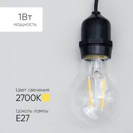 Лампа филаментная Laitcom (LTC) Professional Е27 1W 2700K FLB27-1W-2WW