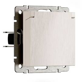 Розетка влагозащишенная с заземлением с защитной крышкой и шторками Werkel перламутровый рифленый W1